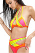 Sexy Multiple Color Block Wrapped 2pcs Bikini Swimsuit